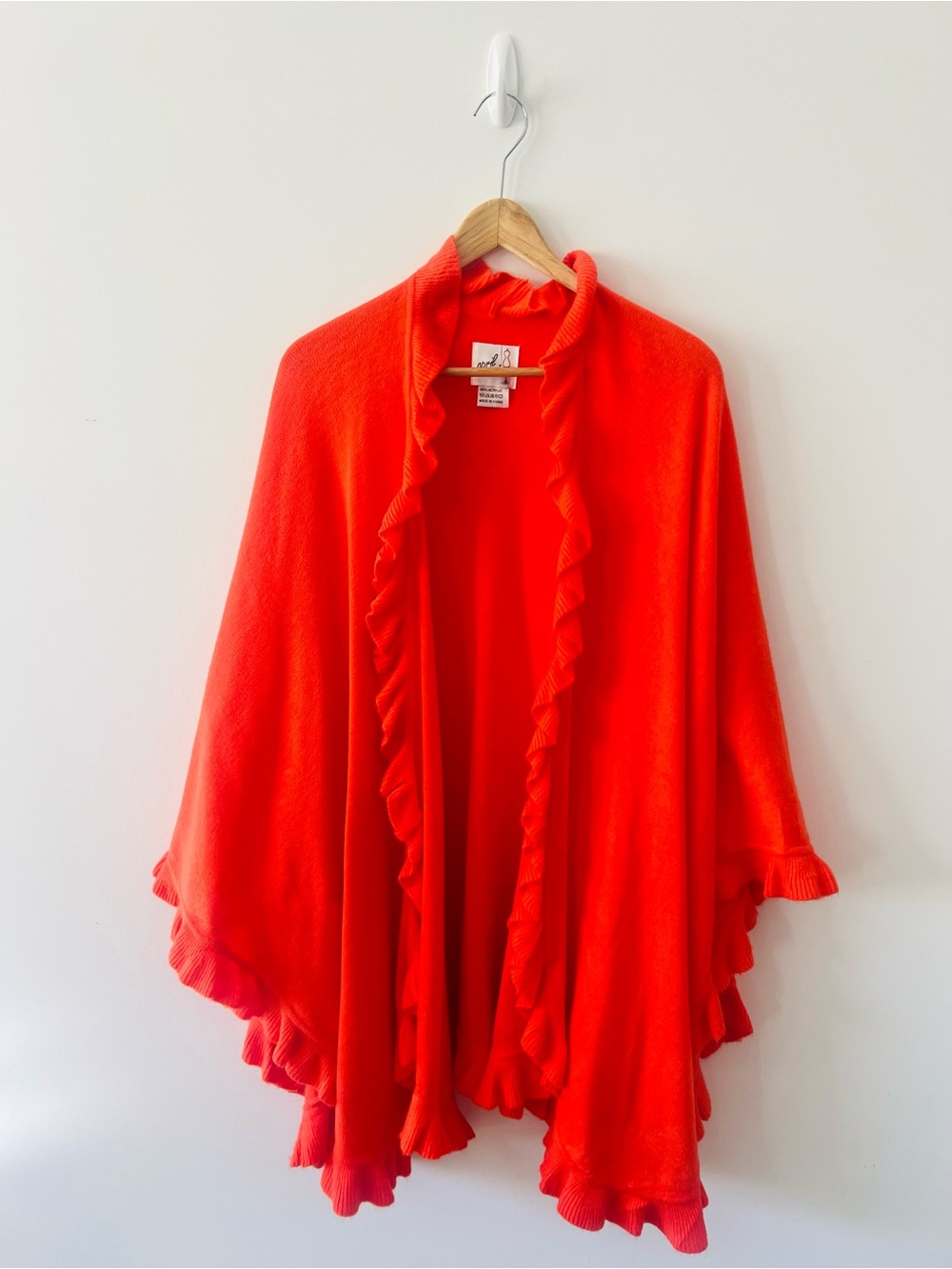 Vintage Style April Marin Orange Shawl Wrap Ruffle Poncho | Vibrant Fashion